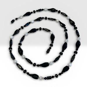 Y2K magnetite or hematite black and white magnetic therapy necklace/bracelet